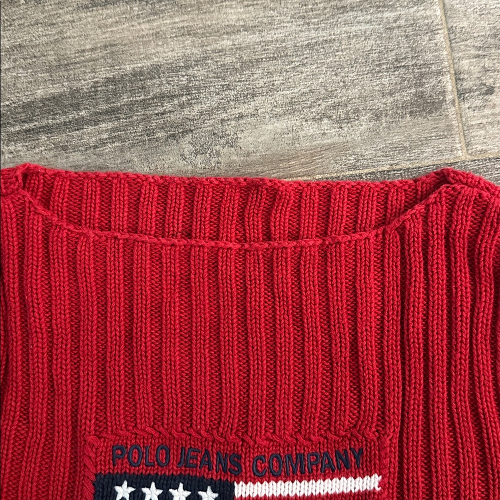 Polo Jeans Company Ralph Lauren Boat Neck Flag Sweater Vintage- No tags - Picture 4 of 4
